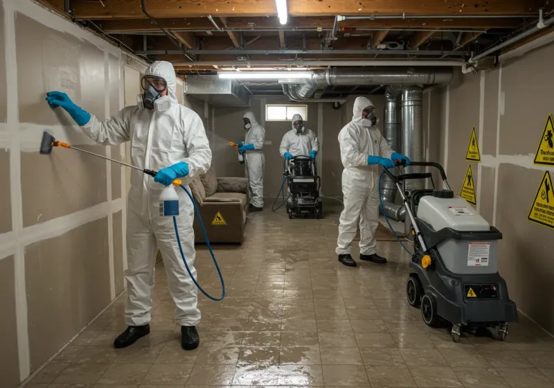 Basement Moisture Removal and Structural Drying process in Carter County, TN